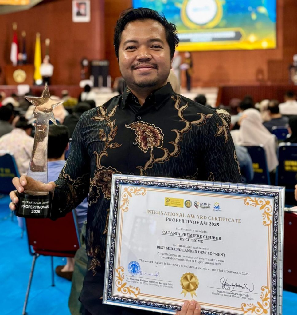 Catania Premiere Cibubur meraih penghargaan bergengsi sebagai Best Mid-End Landed Development 2025 pada ajang GSSD UI Summit & Expo 2025 di Depok.