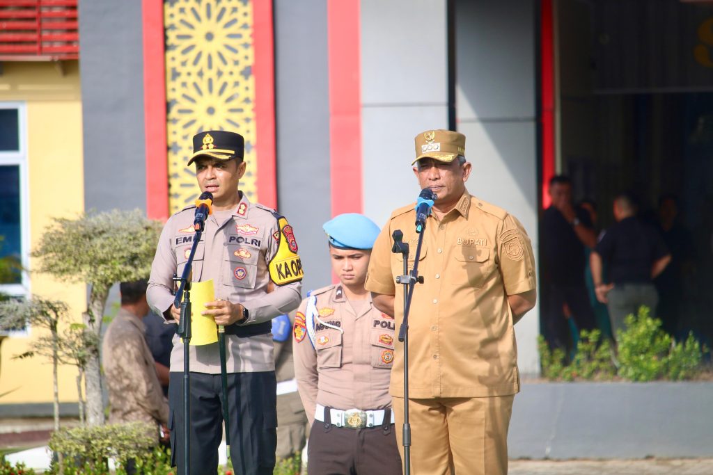 Pastikan Nataru Aman dan Kondusif, Polres Rokan Hulu Gelar Apel Operasi Lilin Lancang Kuning 2025