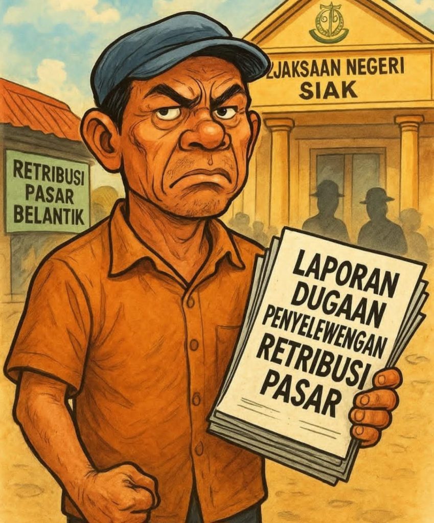 DINAS PERINDUSTRIAN dan PERDAGANGAN KAB. SIAK DI LAPORKAN KE KEJAKSAAN NEGERI SIAK, ” TERKAI DUGAAN PENYELEWENGAN RETRIBUSI PASAR” 