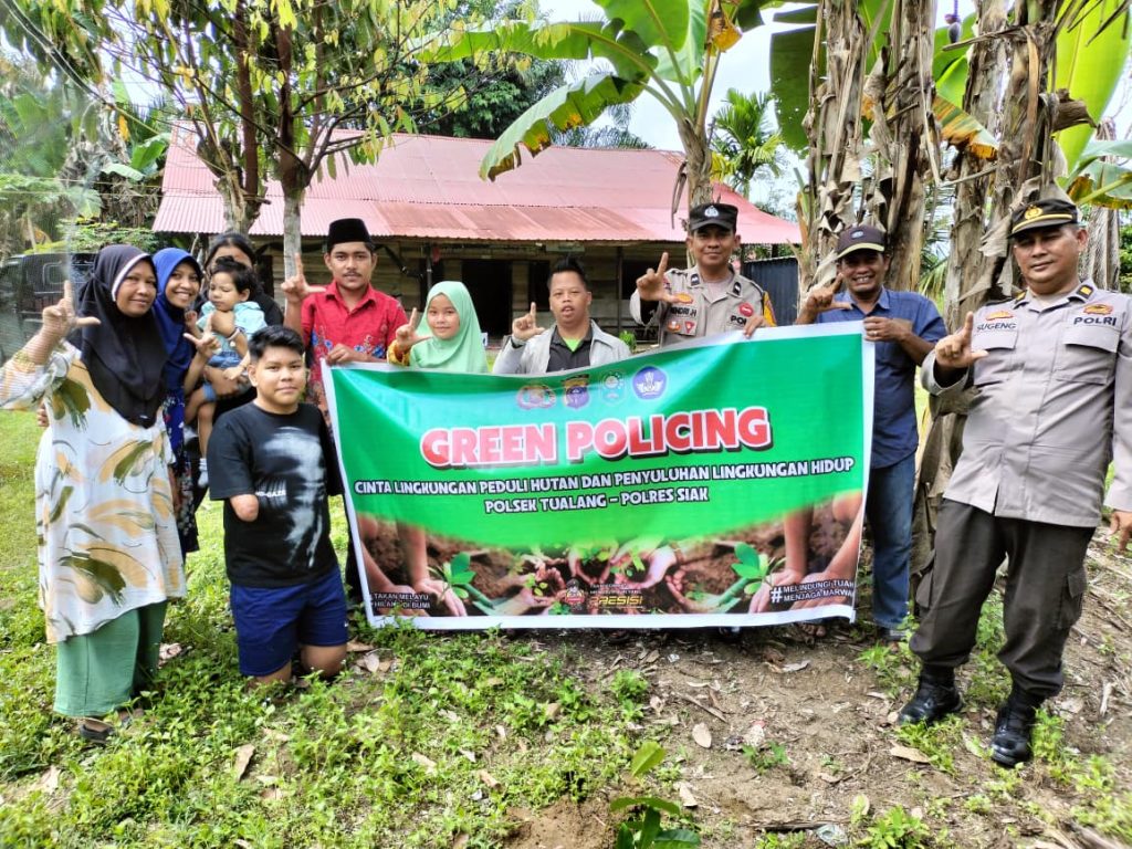 Green Policing Polsek Tualang Gandeng Anak Disabilitas Tanam Pohon di Yayasan Berkah Ikhlas Hati