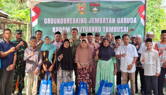 Dandim 0314/Inhil Laksanakan Peletakan Batu Pertama Pembangunan Jembatan Garuda di Reteh