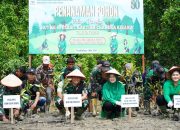 Peringati HUT ke-80 Persit KCK, Kodim 0314/Inhil Tanam Pohon Mangrove