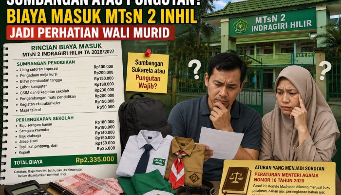 Sumbangan atau Pungutan? Biaya Masuk MTsN 2 Inhil Jadi Perhatian Wali Murid, Ini Rinciannya