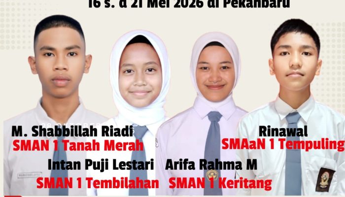 Berangkatkan 4 Siswa Menuju Seleksi Paskibraka Tingkat Provinsi, Bupati Inhil Harap Berhasil Hingga Nasional