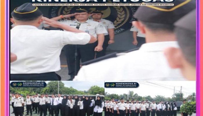 Lapas Pasir Pangaraian Gelar Apel Pagi Senin, Kalapas Tekankan Adaptasi Jabatan dan Komitme