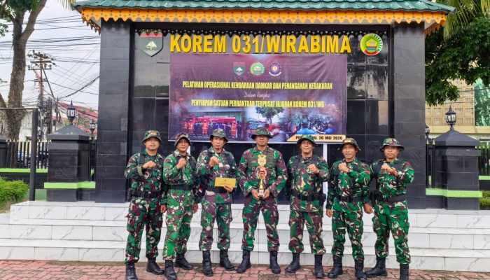 Kodim 0314/Inhil Raih Juara I Lomba Simulasi Pemadam Kebakaran Tingkat Korem 031/WB