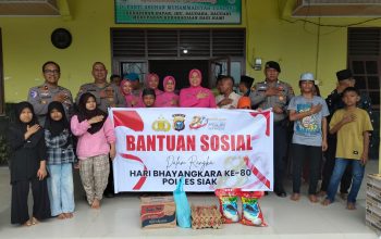 Polsek Tualang dan Bhayangkari Berbagi Kasih di Panti Asuhan Muhammadiyah Jelang Hari Bhayangkara ke-80