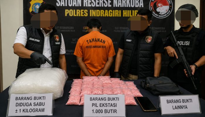 Ungkap Kasus Narkoba Jumbo di Inhil, Polisi Sita Diduga 1 Kilogram Sabu dan 1.000 Butir Ekstasi