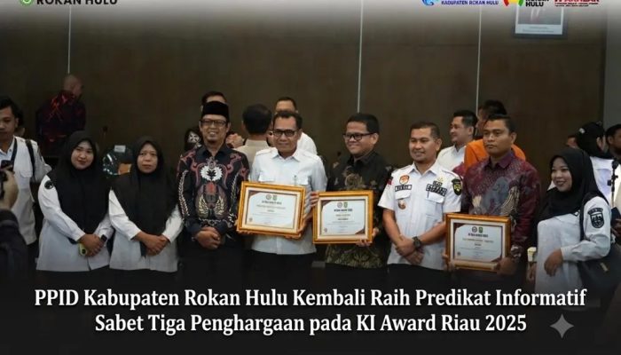 Borong Tiga Penghargaan KI Award, PPID Rohul Pertahankan Predikat Informatif Lima Kali Beruntun