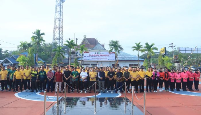 Polres Indragiri Hilir Gelar Pekan Olahraga Polri dan Salurkan 200 Paket Bansos Sambut Hari Bhayangkara ke-80
