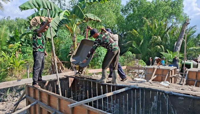 Tingkatkan Aksesibilitas Warga, Kodim 0314/Inhil Pacu Pembangunan Jembatan Perintis Garuda di Seberang Tembilahan