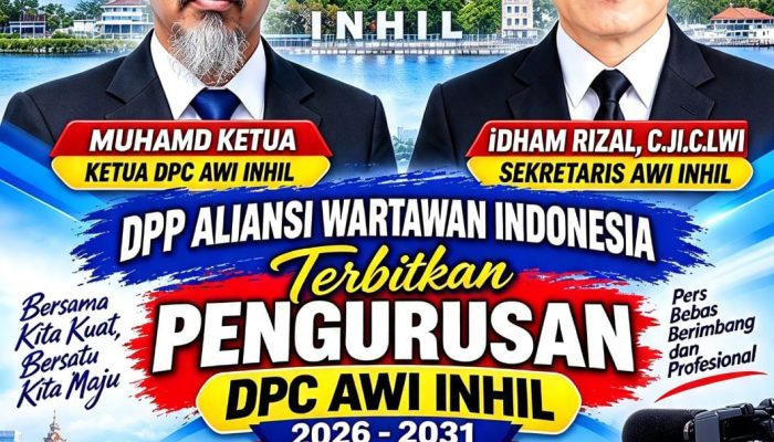 DPP AWI Terbitkan SK Kepengurusan DPC AWI Inhil 2026–2031, Muhamad dan Rekan Resmi Masuk Susunan Pengurus